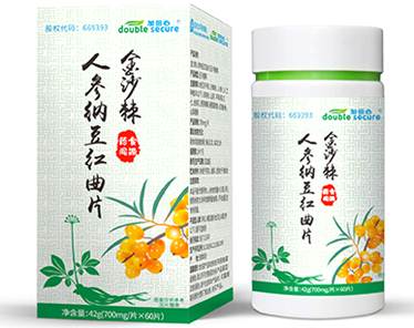 金沙棘人參納豆紅曲片  降血脂  補充多種維生素